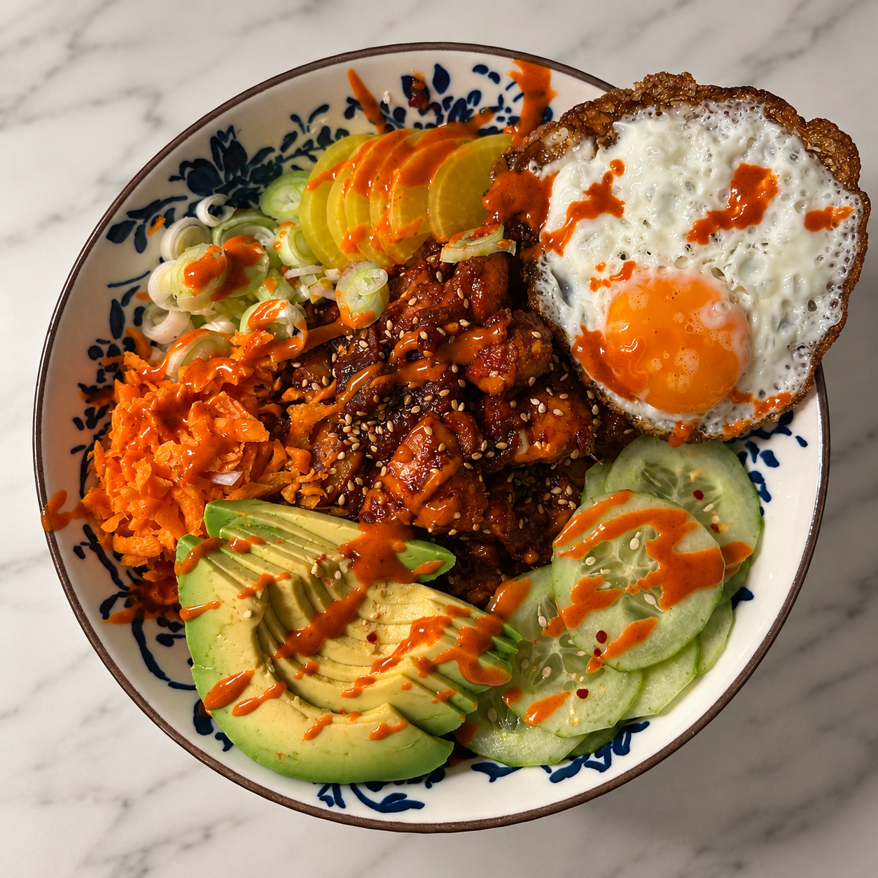 Korean BBQ Chicken Bowl mit Gochujang-Mayo